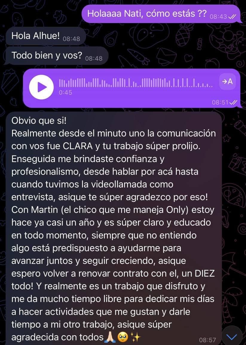 Testimonio de Nati sobre su experiencia con Alcon